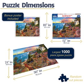 White Mountain Puzzles - Acadia National Park - 1000 Piece Jigsaw Puzzle for Adults & Kids - Fun Family Activity - 24"x30"