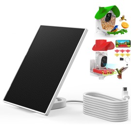 birdsnap® MON Solar Panel with Type-C Cord for MON Bird Feeder Camera and H53 Hummingbird Feeder, IP65 Waterproof for Outdoors, Continuously Power Supply, Adjustable Direction