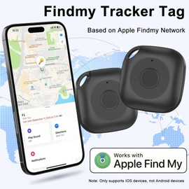 EWIOYY Paquete de 4 Etiquetas AppleTracker, Etiquetas Inteligentes compatibles conCompatible con Apple Find My (sólo iOS), localizadores Bluetooth para Cartera, Maleta, Mochila y Llaves
