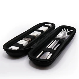 The Nomads Kitchens Portable Pocket Kitchen | On The Go Pocket Kitchen Containing Salt, Pepper, Sugar and 1 Full Set of Cutlery Inl Straw | Packaged in Lightweight Hard Case