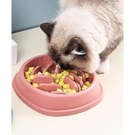 Dog Maze Food Plastic Bowls That Slow Down Eating, Slow Eating Bowl Dog, Cat Slow Feeder Wet Food, Dog Slow Puzzle Feeder Bowl for Fast Eaters. (Pink)