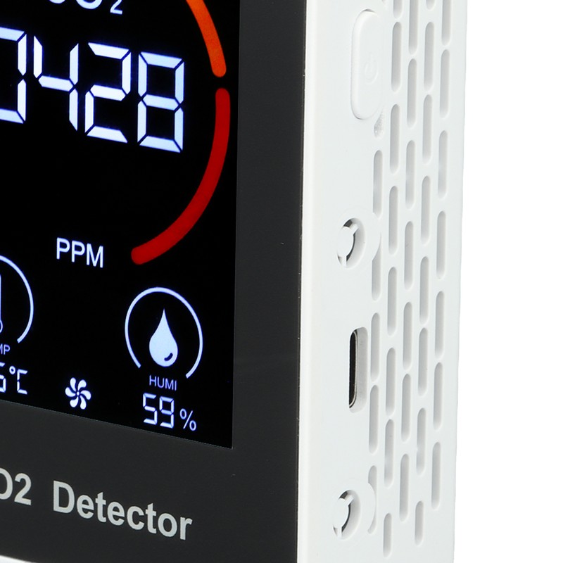 CO2 Detector with Display Screen ABS Battery USB Charging Multi