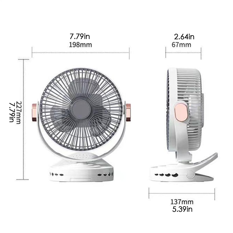 Fan with Clip - Table Fan,8-Inch Hangable Adjustable-Speed Quiet USB