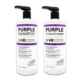 Purple Shampoo and Conditioner for Blonde Lightening Color Treated Hair Silver and Gray Highlighted Hair/Paraben Free/Cruelty Free/Sulfate Free/Safe for Color-Treated Hair (32 fl/oz, DUO)