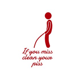 If You Miss Funny Toilet Seat Sticker Bathroom Cute Wall Decal - Bathroom Accessory (Red)