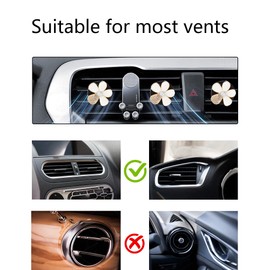 Septe Car Air Conditioner Vent Decorative Clips, Cute Colorful Shiny Flower Decorations,Air Conditioner Vent Clips, Car Interior Accessories, Suitable for Most Vehicles,1Pc(White)