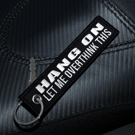 MotoLoot Keychain for Motorcycles, Scooters, Cars and Gifts (Hang On Let Me Overthink This)