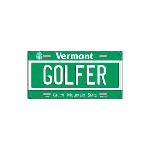 Golfer Vermont Novelty Metal Vanity License Plate Tag LP-10690