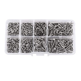 Hilitand - Paquete de 800 piezas de tornillos de acero al carbono M2 Unidad cruzada cabeza plana autoperforantes kits Kits para máquina de carpintería sujetador