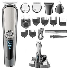 Mens Hair Clippers, 5 In 1 Adjustable Hair Beard Trimmer For Men Body Groomer Electirc Shaver Facial Nose Ear Trimmer Eyebrow Rechargeable