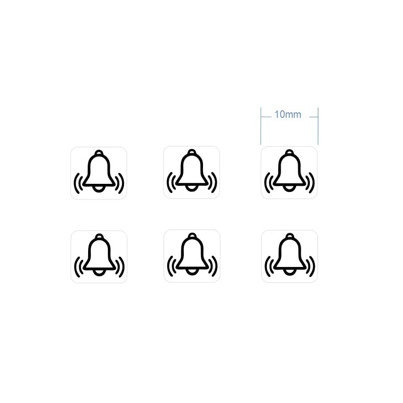 Bell Sticker Set of 6 Stickers Bell Bell Alarm (RP1/2)
