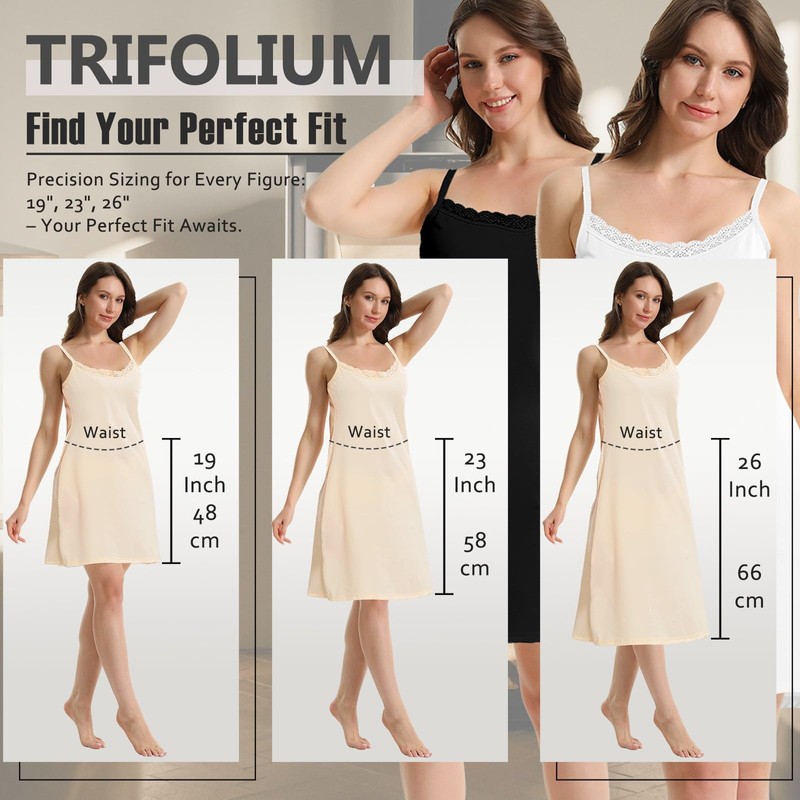 Trifolium Premium Cooling Full Slip for Women Petticoat 23 Inch