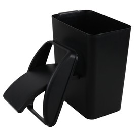 Yarebest 1 Pack 16 Liter Slim Swing Lid Garbage Can, Bathroom Trash Can with Lid, Black