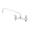 "T&S Brass B-1123 Workboard Faucet, Deck Mount, 8"" Centers, 12"" Swing Nozzle, Lever Handles", silver