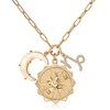 MISS RIGHT Gold Zodiac Capricorn Sign Coin Necklace with Opal