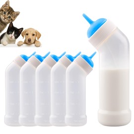Pet Nursing Bottle for Newborn Animals,Kitten Bottle Feeding Kit Silicone Nipple for Kittens Puppys Rabbits Squirrel (Blue, Medium)
