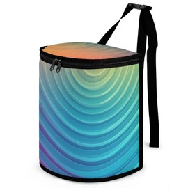 DNSHENG Universal Rainbow Colors-94 Car Trash Can, Waterproof Car Trash Bin with Lid, Hanging Leak-Proof Organizer and Storage Bag Car Garbage Can