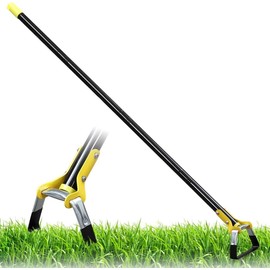 Ihomepark Adjustable Heavy-Duty Long-Handle Garden Hoe: Black Scuffle Hula Hoe for Efficient Weeding and Gardening, 30-61 Inch Loop Stirrup Design (3.5 FT)