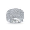 Bling Jewelry Wide Cocktail Pave Colorless CZ Band Cubic Zirconia