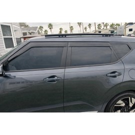 2020-2025 Tape-on Rain Guards for Kia Soul Side Window Deflector Visors EX GT-Line Turbo LX S X-Line Durable Tinted Vent Shade 2021 2022 2023 2024