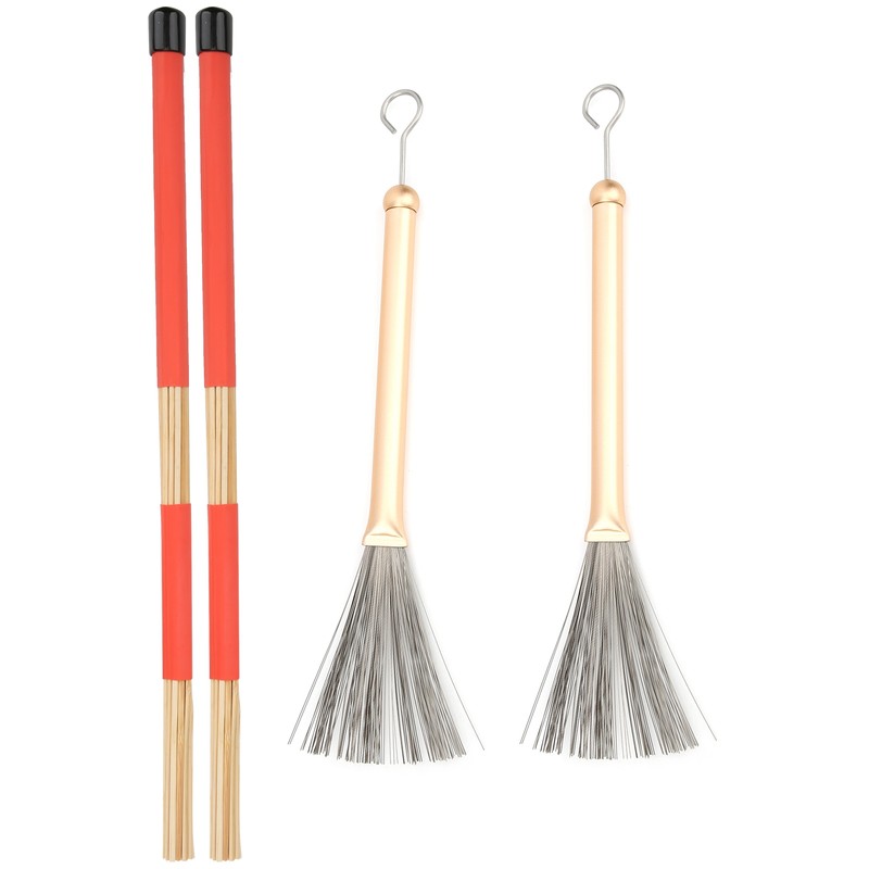 Drum Stick Brush Set Jazz Retractable Metal Wire 19 Beam
