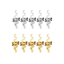 18 piezas de cuentas en espiral para el pelo, trenzas de serpiente, trenzas de serpiente, puños de metal, accesorios para decoración