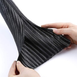 YIXISI Length 2 m, Diameter 16 mm Cable Organiser, Woven Cable Sleeve, Cable Hiding, Cable Management, for Home, Office, PC, TV Cable (Black)