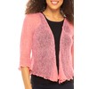 Back From Bali Womens Sheer Shrug Cardigan Lightweight Knit, Pink,