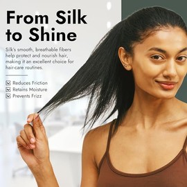 Generic Coleteros de seda 100% morera para cabello rizado, grueso y de todo tipo, 22 momme, grado 6A, para niña, con certificación OEKO-TEX, regalos de San Valentín para mujer, regalos geniales para