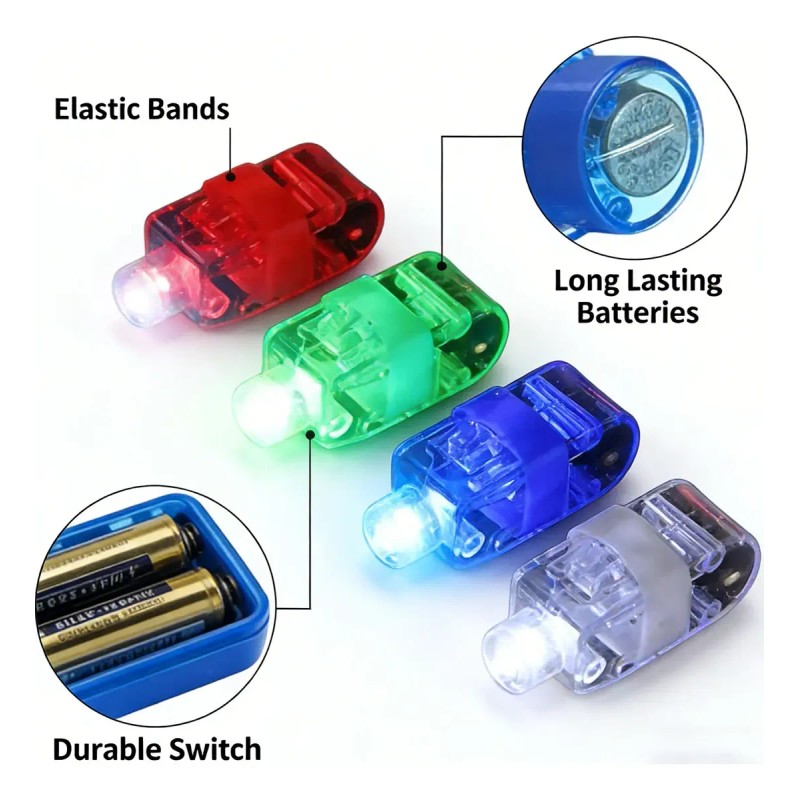 100pz Anillos Laser Led Multicolor Fiesta Neon Carnaval Boda