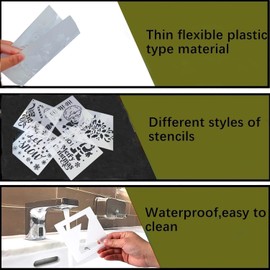 6Inch Large Christmas Stencils,30Pcs Reusable Plastic Christmas Tree Snowman Drawing Art Craft Stencil for Painting on Wood, Wall, Fabric, Rock, Chalkboard,Signs,Door Hanger Wreath,Esay to Clean