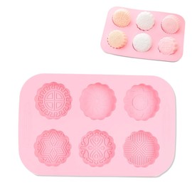 2 moldes de silicona para galletas, molde redondo para tarta de luna, molde de silicona para galletas, molde para tarta de luna de piel de nieve, molde para tarta de luna para hornear sellos de gallet