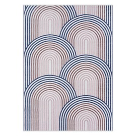 Moynesa Abstract Rainbow Washable Area Rugs 5x7, Low-Pile Soft Colored Bedroom Rug for Playroom Rug Non Slip, Mid Century Modern Easy Clean Throw Rug Carpet for Dining Room Living Room