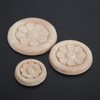 10Pcs Wood Carved Central Flower Frame Round Pattern Applique Corner
