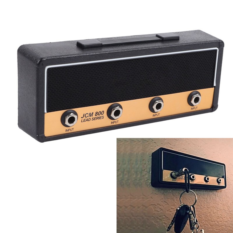 Guitar Key Holder Includes 4 Guitar Plug Keychains and 1