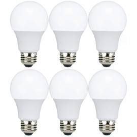 TCP LED 40 Watt Equivalent, 6 Pack, A19 Non-Dimmable Light Bulbs, Daylight (5000K)
