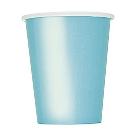 Unique 46856 Paper Cups-266 ml-Teal Colour-Pack of 8