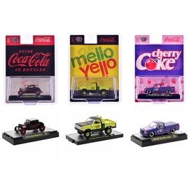 DCD 'Sodas' Limited Edition 1/64 Diecast Model Cars by M2 Machines Set of 3 Pieces Release 48 Worldwide Run of 9650 Pieces