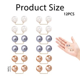 12 Pcs Pearl Pins Small Safety Pins for Clothes Decorative Brooch Pin Cardigan Clips Sweater Shawl Safety Clip Hijab Pins for Women Girls Muslim