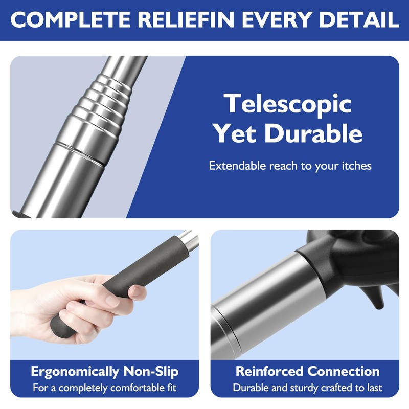 5-Piece Telescopic Back Scratcher Set, Stocking Stuffer Gadgets Gift Box,