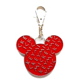 Heavens Jewelry RED MICKEY CHARM FOR ZIPPER PULL ON PURSE WALLET BACKPACK JACKET OR PET DOG CAT COLLAR LEASH CHARM