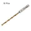 sourcing map 10pcs 1/8" Hex Shank Drill Bits 1/4" Titanium