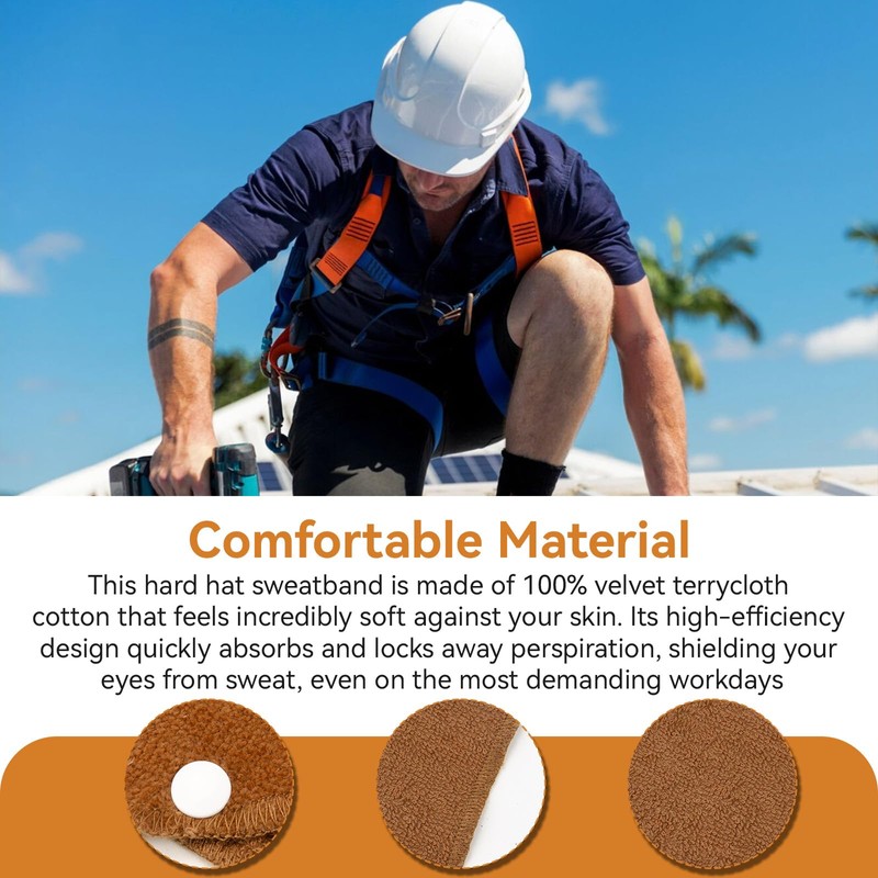 Big Hard Hat Sweatband, Hardhat Liner Sweat Band with Snap