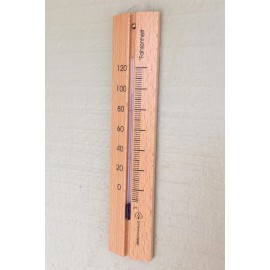 Hokco Analog Wall Thermometer Fahrenheit Scale Beech Wood 7.9 inch in 5 Finishes - Natural