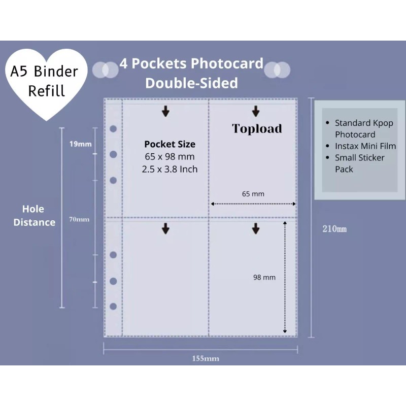 Kmart Hojas Protectoras Para Pc Binder A5 4 Pocket 25