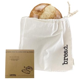 XXL Reusable Sourdough Bread Bag | Beeswax Bags for Homemade Bread | Cotton Beeswax Lined bags for Sourdough | Storage Accessories | White (2 Layers)