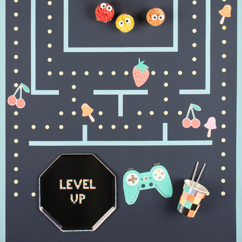 Meri Meri Level Up Retro Video Game Party Plates (Pack