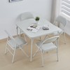 KAIHAOWIN Square Folding Table Vinyl Upholstery Card Table Dining Party