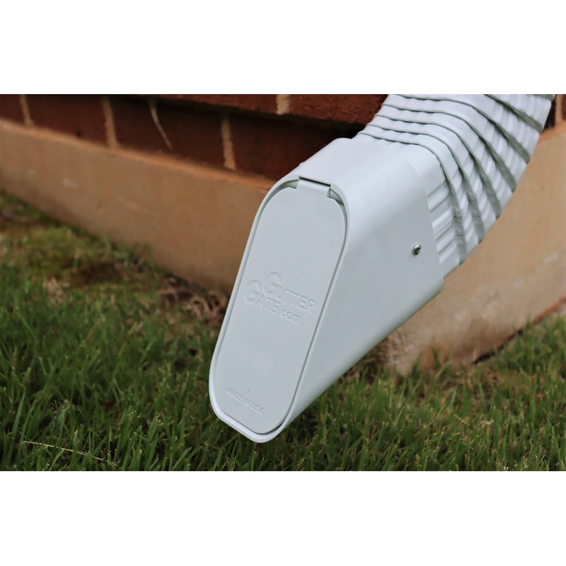 GutterGate 4"x3" Type-B White Gutter Downspout Extension Accessory