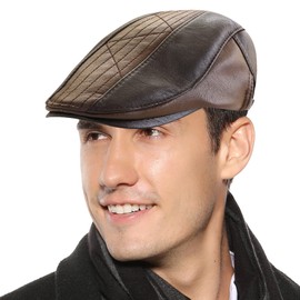 Men’s Cabbie Beret Hat Comfortable Breathable Newsboy Cap Adjustable Leather Flat Ivy Hat Warm Driving Irish Cap